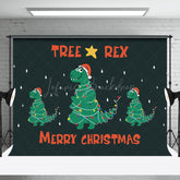 Lofaris Dinosaurier Grün Baum Baum Res Fröhlich Weihnachten Hintergrund